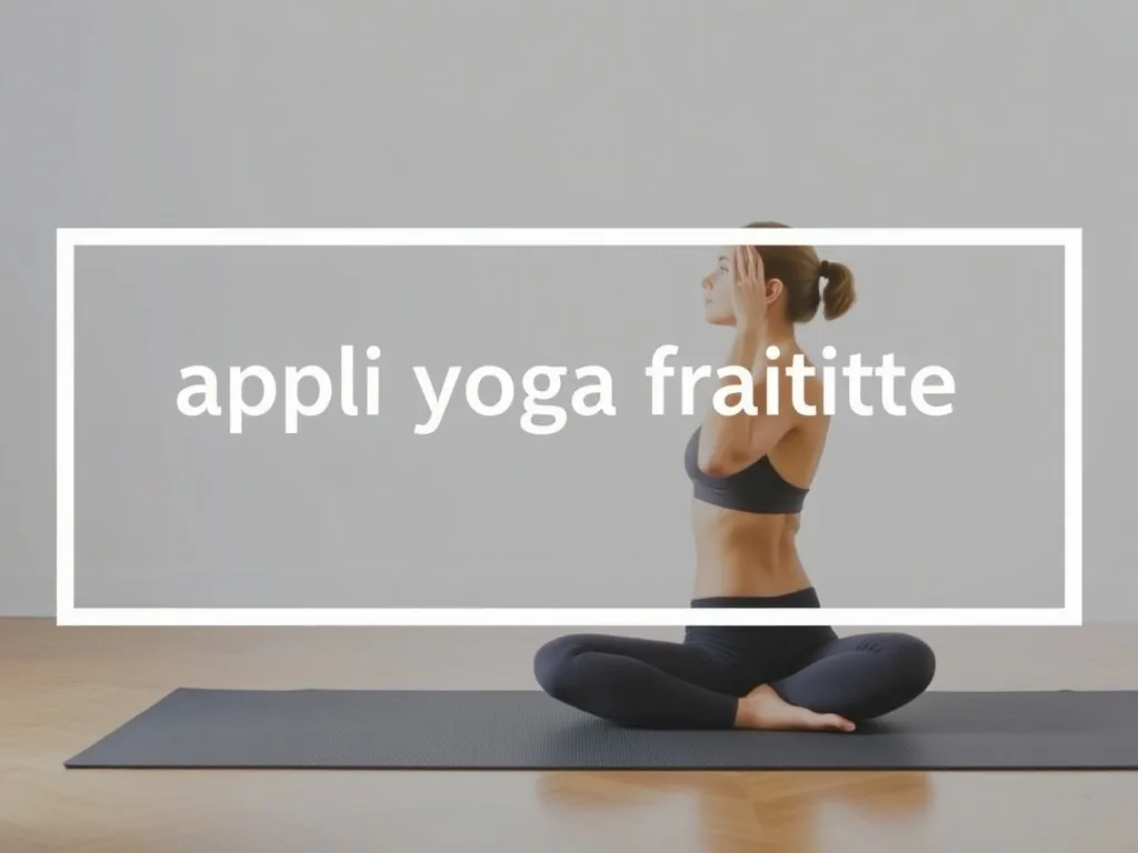 Femme en tenue de yoga sur un tapis, téléphone posé à côté affichant une application de yoga, lumière douce du matin dans un